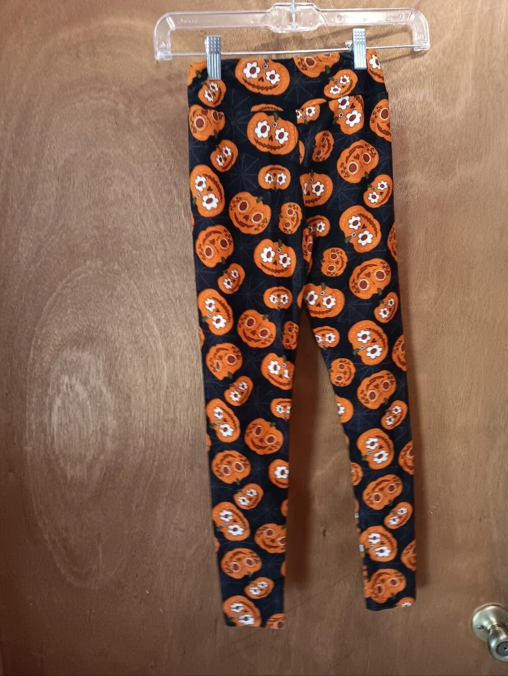 Lularoe Kids Halloween Pumpkin Print Leggings - Orange/Black